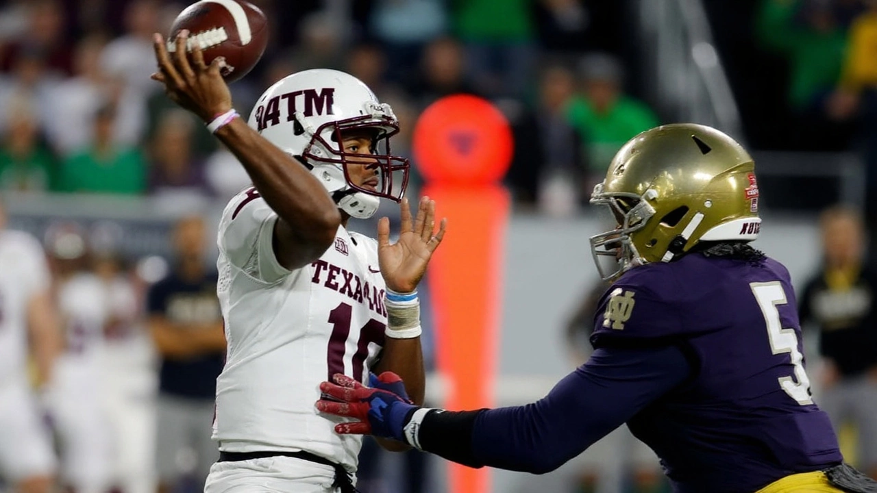 Texas A&M edges Notre Dame 41-40 after late TD and missed PAT in South Bend